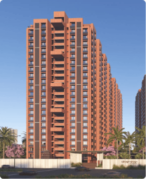 Tall orange residential tower